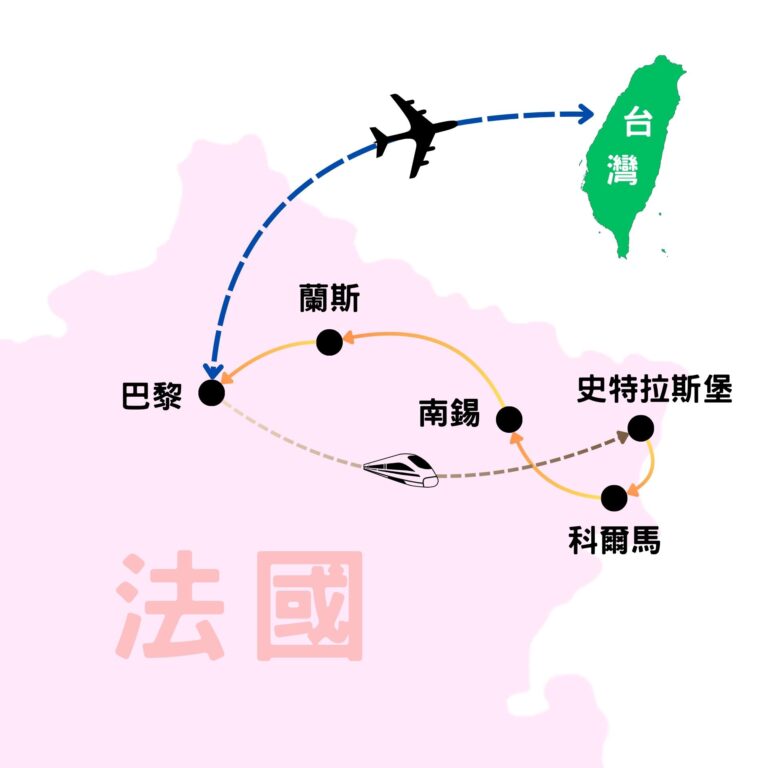 東北法10日 行程路線圖