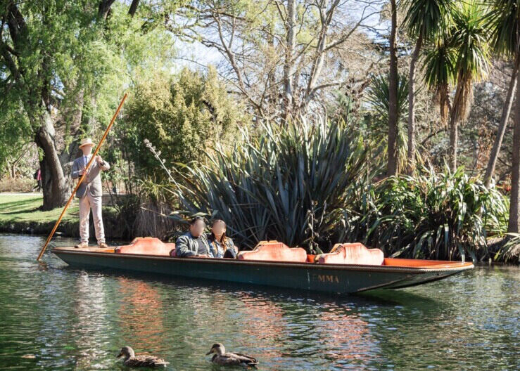 紐西蘭 基督城植物園撐篙船